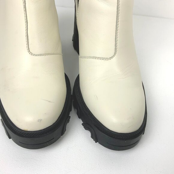 Sorel Brex Platform Block Heel Chelsea Boots Chalk White/ Black Size 9.5 - Picture 16 of 16